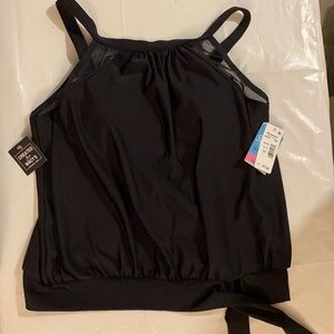 Swim Suit top by Swim Solutions Sz 12 - Black